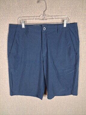 Dixxon Flannel Co. Shorts Men 36 Navy Blue Hybrid Stretch Flat Front Performance